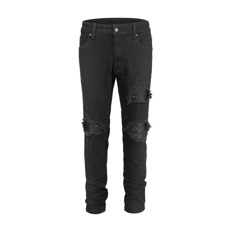 Destroyed Biker Denim - Black – H.ESNTLS