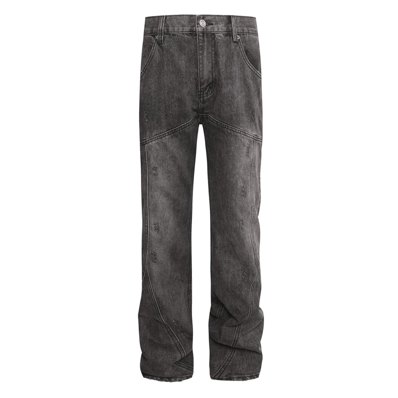 Straight Denim - Washed Black