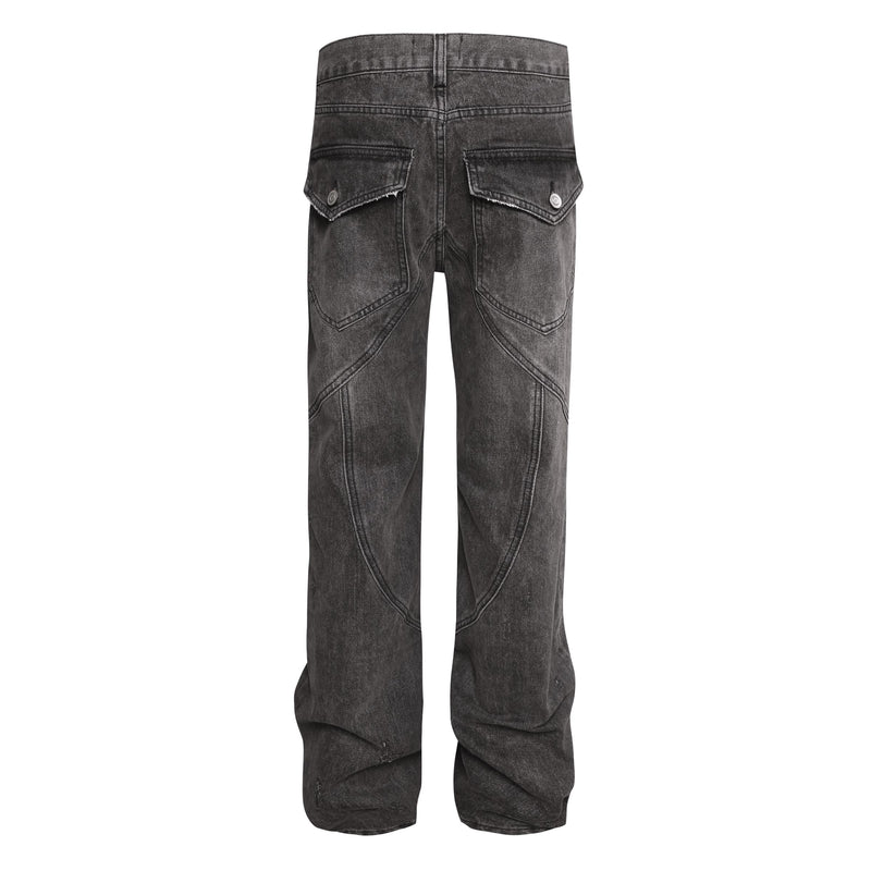 Straight Denim - Washed Black