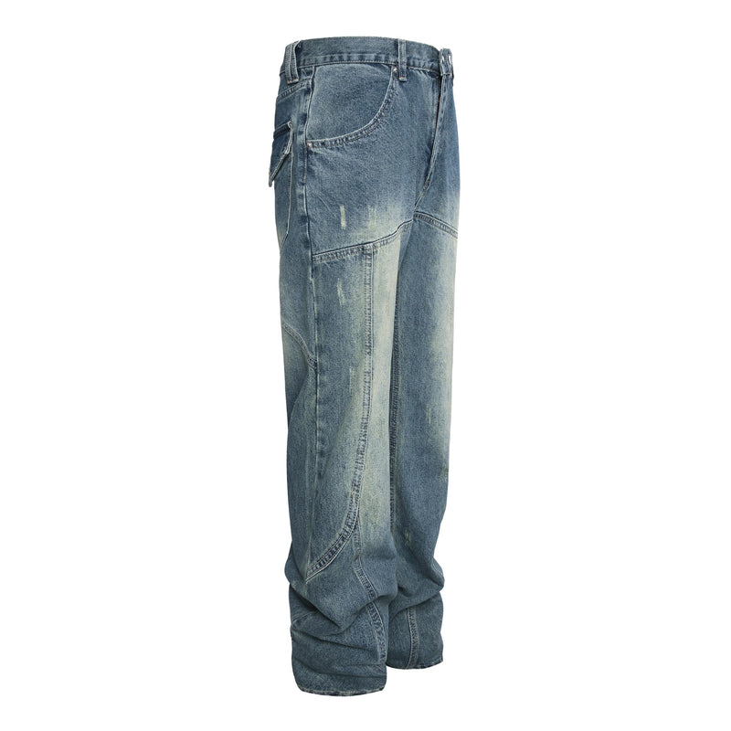 Straight Denim - Washed Blue