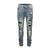 Studded Patch Denim - Washed Indigo