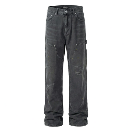 Double Knee | Distressed Black