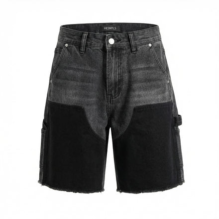 Denim Shorts - Patch-Work Black