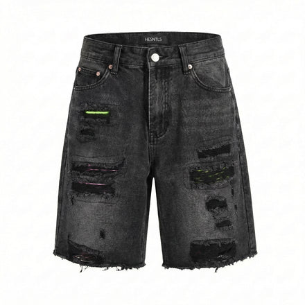 Denim Shorts - Neon Black