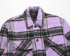 Plaid Mohair Overshirt - Purple