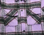 Plaid Mohair Overshirt - Purple