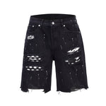 Checkered Paisley Shorts - Black