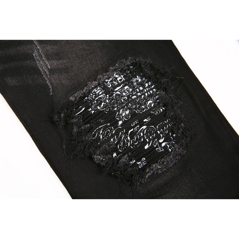 NV2 | Washed Black Denim w/ Black Paisley Patch