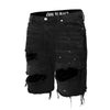 Ripped Denim Shorts - Black