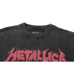 Vintage Washed T Shirt - Metallica Red