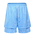 Retro Fit - Double Layer Mesh Shorts Blue