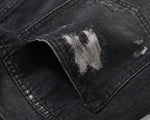 Ripped Denim Shorts v2 - Washed Black
